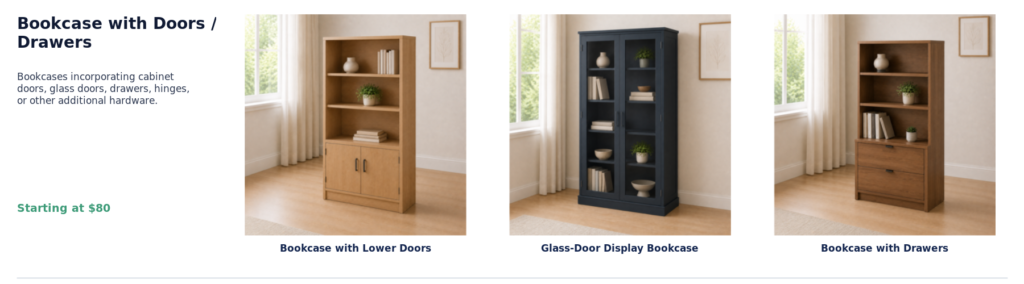 04 bookcase with doors drawers