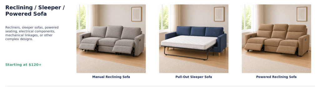 05 reclining sleeper powered sofa