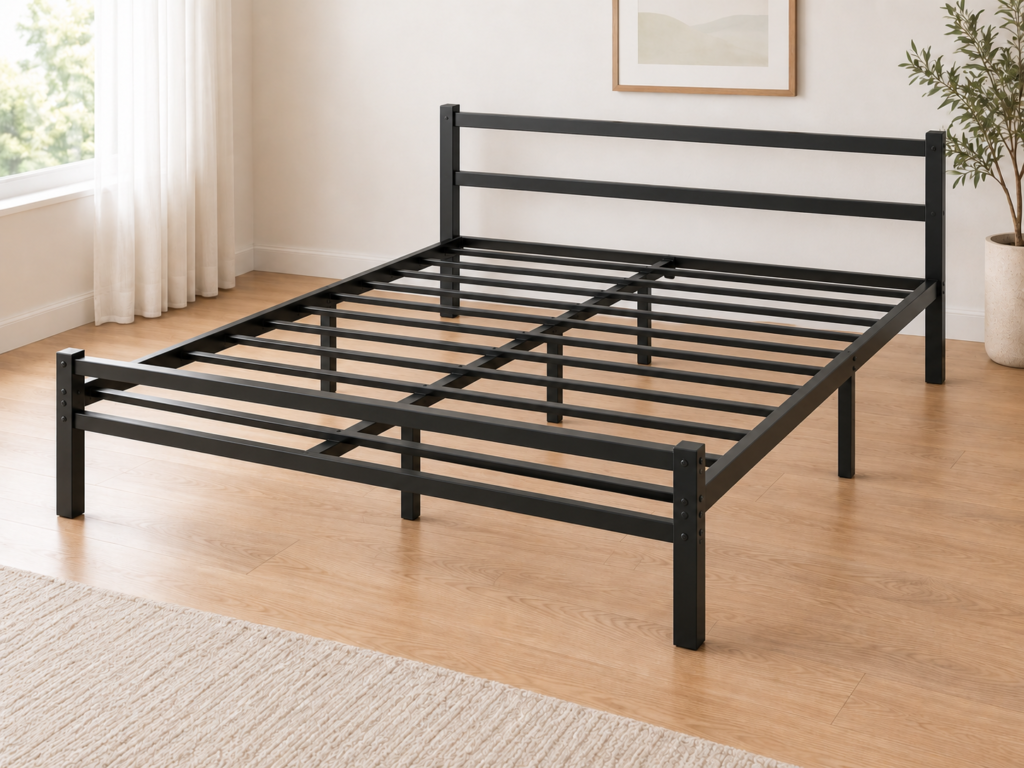 standard bed frame metal headboard