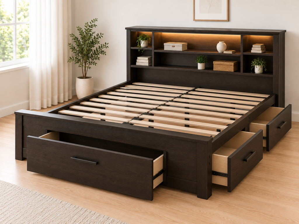 storage bed multi drawer